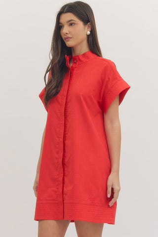 Red Hot Summer Shirt Dress - Sugar Co.