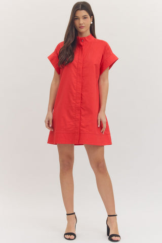 Red Hot Summer Shirt Dress - Sugar Co.