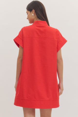 Red Hot Summer Shirt Dress - Sugar Co.