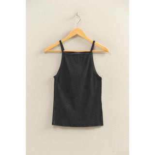 Retro Edge Square Neck Tank Black - Sugar Co.