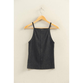 Retro Edge Square Neck Tank Black - Sugar Co.
