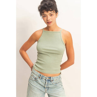 Retro Edge Square Neck Tank Black - Sugar Co.