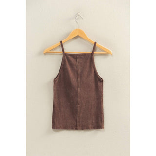Retro Edge Square Neck Tank Chocolate - Sugar Co.