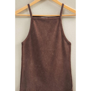 Retro Edge Square Neck Tank Chocolate - Sugar Co.