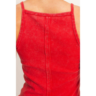Retro Edge Square Neck Tank Chocolate - Sugar Co.