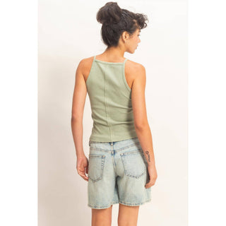 Retro Edge Square Neck Tank Cream - Sugar Co.