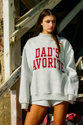 Reversible Mock-Neck Sweatshirt Dad/Mom's Favorite - Sugar Co.