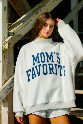 Reversible Mock-Neck Sweatshirt Dad/Mom's Favorite - Sugar Co.