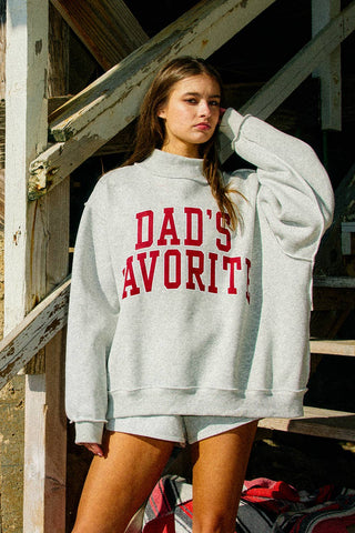 Reversible Mock-Neck Sweatshirt Dad/Mom's Favorite - Sugar Co.