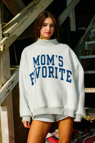 Reversible Mock-Neck Sweatshirt Dad/Mom's Favorite - Sugar Co.