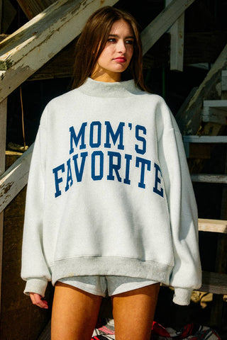 Reversible Mock-Neck Sweatshirt Dad/Mom's Favorite - Sugar Co.