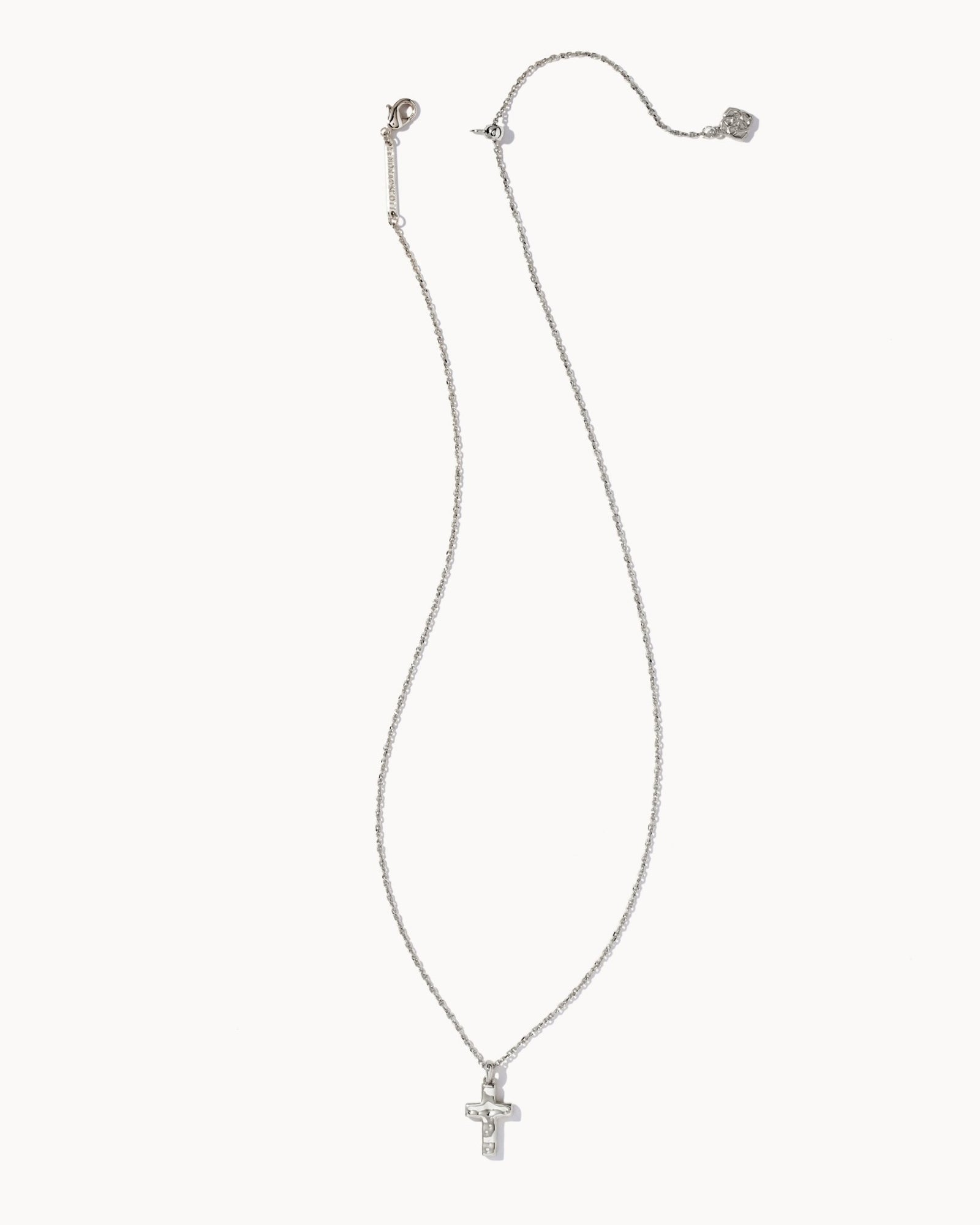 Rhodium Cross Pendant Necklace