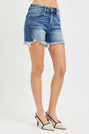Risen | Millie Mid Rise Frayed Shorts - Sugar Co.