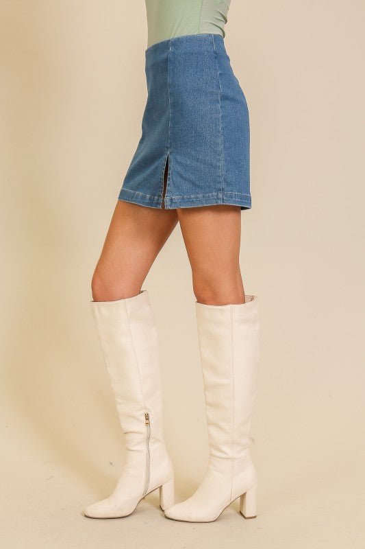 Rodeo Nights Stretch Denim Skirt