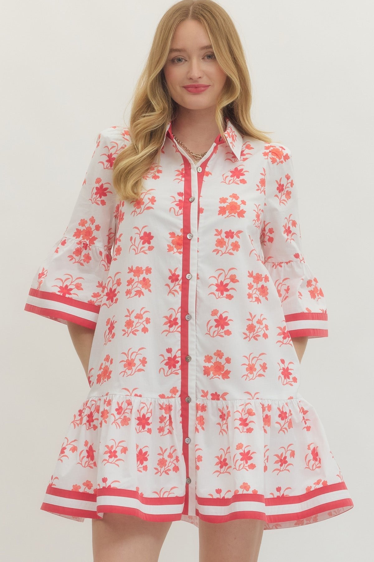 Rouge Floral Dress - Sugar Co.