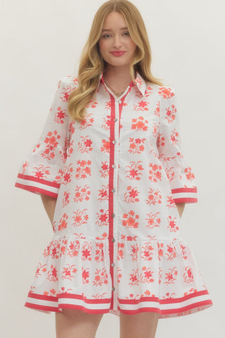 Rouge Floral Dress - Sugar Co.