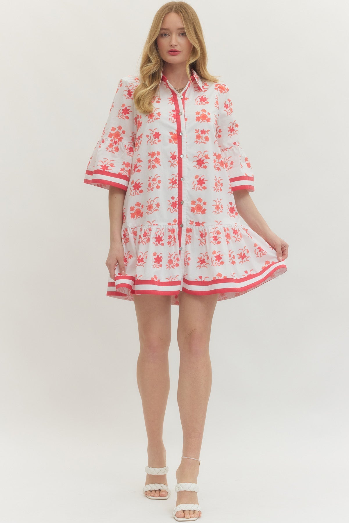Rouge Floral Dress - Sugar Co.