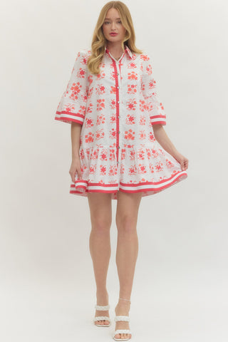 Rouge Floral Dress - Sugar Co.