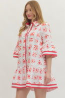 Rouge Floral Dress - Sugar Co.