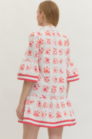 Rouge Floral Dress - Sugar Co.
