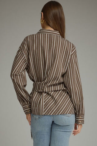 Sable Striped Wrap Top - Sugar Co.