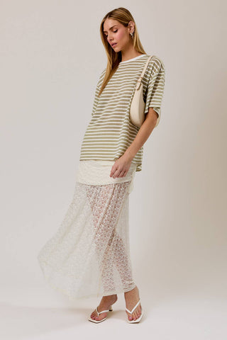 Sage Stripe Everyday Tee - Sugar Co.