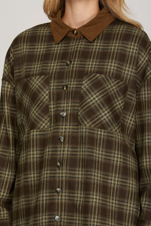 Sawyer Shacket Brown - Sugar Co.