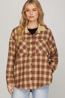 Sawyer Shacket Taupe - Sugar Co.