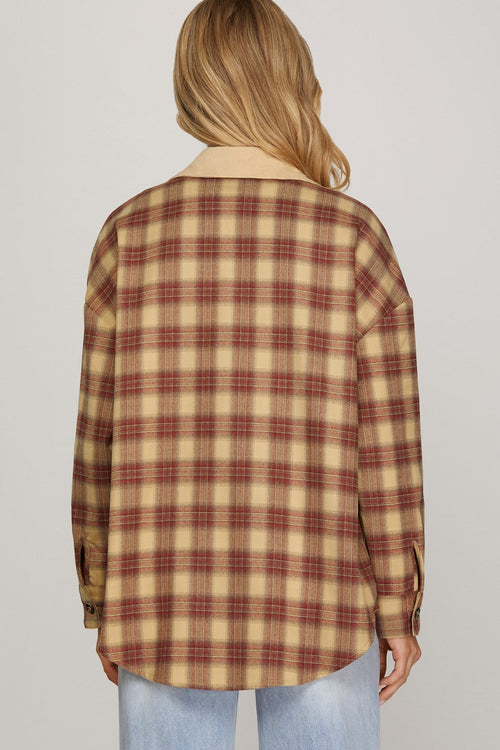 Sawyer Shacket Taupe - Sugar Co.