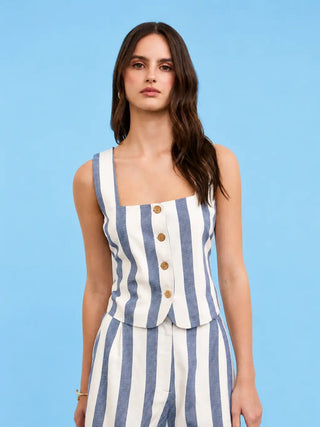 Seabreeze Stripe Button Tank - Sugar Co.