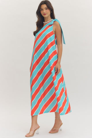 Seaside Stripe Bow Midi - Sugar Co.