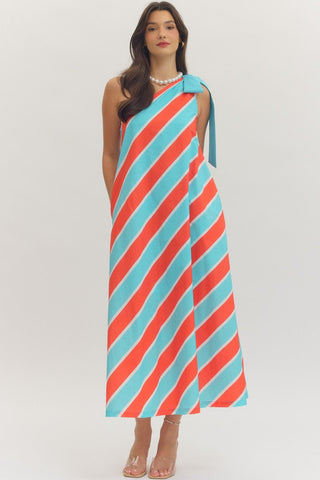 Seaside Stripe Bow Midi - Sugar Co.