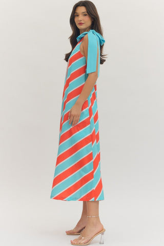 Seaside Stripe Bow Midi - Sugar Co.