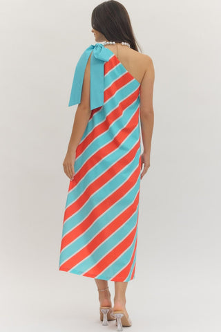 Seaside Stripe Bow Midi - Sugar Co.