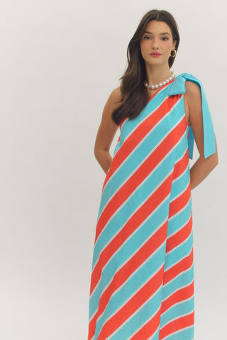 Seaside Stripe Bow Midi - Sugar Co.