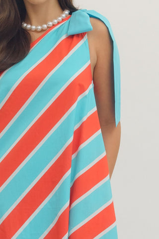Seaside Stripe Bow Midi - Sugar Co.