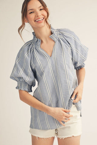 Seaside Stroll Puff Sleeve Top - Sugar Co.