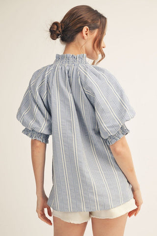 Seaside Stroll Puff Sleeve Top - Sugar Co.