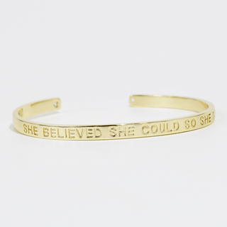 She Believed She Could So She Did Bangle: Gold - Sugar Co.