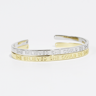 She Believed She Could So She Did Bangle: Gold - Sugar Co.