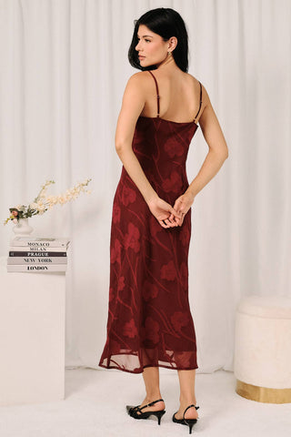 Sienna Floral Cowl Neck Midi Dress - Sugar Co.