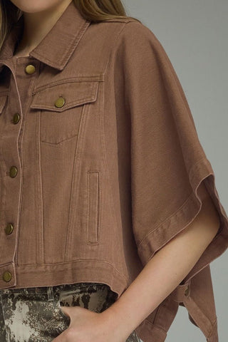 Sierra Denim Jacket Brown - Sugar Co.