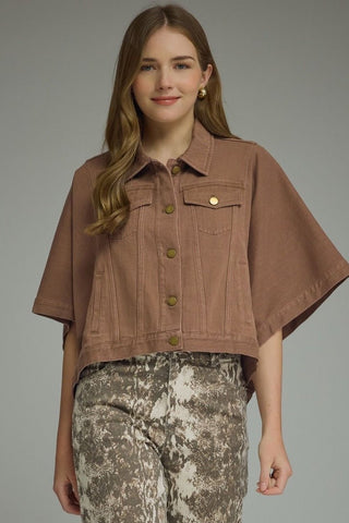 Sierra Denim Jacket Brown - Sugar Co.