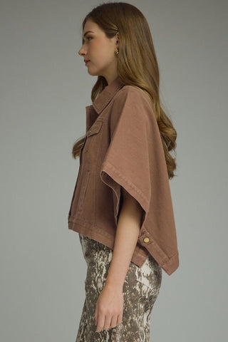 Sierra Denim Jacket Brown - Sugar Co.