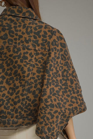 Sierra Denim Jacket Leopard - Sugar Co.