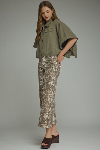 Sierra Denim Jacket Olive - Sugar Co.