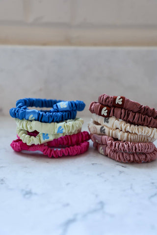 SKINNY SATIN SLEEP SCRUNCHIE SET: COLORED PACK - Sugar Co.