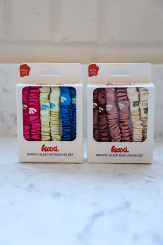 SKINNY SATIN SLEEP SCRUNCHIE SET: COLORED PACK - Sugar Co.