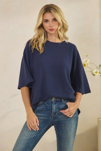 Skyline Knit Top Navy