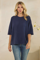 Skyline Knit Top Navy - Sugar Co.